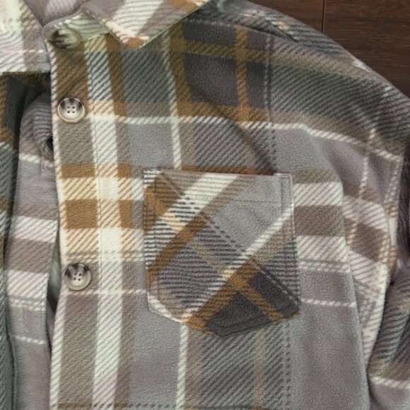 Gray Plaid Fleece Shacket - Picture 4 of 5